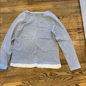 Grey with colored spots ruffled girls XL shirt